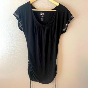 Rock 47 by Wrangler Black Tee with Rhinestones Size XL